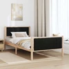 Lova Lovos rėmas Ruda ir juoda 100 x 200 cm Pušies masyvas