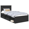 Lovos rėmas su galvūgalio Juoda 90 x 200 cm Apdirbta mediena