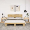 Lova lovos rėmas su galvūgaliu be čiužinio 135x190 cm ąžuolo masyvo