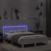 Lova Lovos rėmas su galvūgaliu ir LED, baltos spalvos, 135x190cm