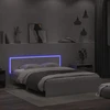 Lovos rėmas su galvūgaliu ir LED, baltos spalvos, 160x200cm