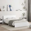 Lovos rėmas su galvūgaliu ir LED, baltos spalvos, 120x200cm