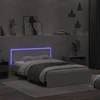 Lovos rėmas su galvūgaliu ir LED, baltos spalvos, 120x200cm