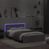Lovos rėmas su galvūgaliu ir LED, betono pilkas, 140x190cm