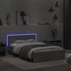 Lovos rėmas su galvūgaliu ir LED, betono pilkas, 140x200cm