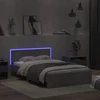 Lovos rėmas su galvūgaliu ir LED, betono pilkas, 120x190cm