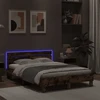 Lovos rėmas su galvūgaliu ir LED, dūminio ąžuolo, 120x200cm