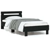 Lovos rėmas su galvūgaliu ir LED lemputėmis, juodas, 75x190cm