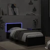 Lovos rėmas su galvūgaliu ir LED lemputėmis, juodas, 75x190cm