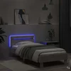 Lovos rėmas su galvūgaliu ir LED lemputėmis, betono, 90x190cm
