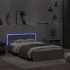 Lovos rėmas su galvūgaliu ir LED, pilkas ąžuolo, 140x190cm
