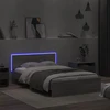 Lovos rėmas su galvūgaliu ir LED, pilkas ąžuolo, 140x200cm