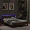 Lova Lovos rėmas su galvūgaliu ir LED, rudas ąžuolo, 135x190cm