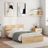 Lova Lovos rėmas su galvūgaliu ir LED, sonoma ąžuolo, 135x190cm