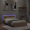 Lovos rėmas su galvūgaliu ir LED, sonoma ąžuolo, 140x190cm