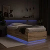 Lova Lovos rėmas su LED Artisano ąžuolo 80 x 200 cm Apdirbta mediena