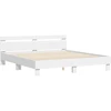 Lova Lovos rėmas su LED Balta 193 x 203 cm Apdirbta mediena
