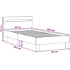 Lova Lovos rėmas su LED juostelėmis Balta Apdirbta mediena