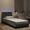 Lovos rėmas su LED, šviesiai pilkas, 90x190cm, aksomas