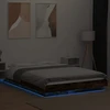 Lovos rėmas su LED, dūminio ąžuolo, 120x190cm, apdirbta mediena