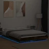 Lovos rėmas su LED, dūminio ąžuolo, 120x200cm, apdirbta mediena