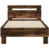 Lova Lovos rėmas su LED Dūminio ąžuolo 80 x 200 cm Apdirbta mediena