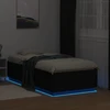 Lovos rėmas su LED, juodas, 75x190cm, apdirbta mediena