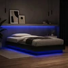 Lova Lovos rėmas su LED Juodojo ąžuolo 80 x 200 cm Apdirbta mediena