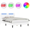 Lova Lovos rėmas su LED juostelėmis Balta 120 x 190 cm Dirbtinė oda