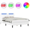 Lova Lovos rėmas su LED juostelėmis Balta 120 x 190 cm Dirbtinė oda