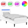 Lova Lovos rėmas su LED juostelėmis Balta 80 x 200 cm Dirbtinė oda