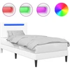 Lova Lovos rėmas su LED juostelėmis Balta 90 x 190 cm Dirbtinė oda