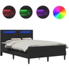 Lovos rėmas su LED juostelėmis Juoda 140 x 190 cm Dirbtinė oda