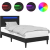 Lova Lovos rėmas su LED juostelėmis Juoda 80 x 200 cm Dirbtinė oda