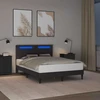 Lova Lovos rėmas su LED juostelėmis Pilka 120 x 190 cm Dirbtinė oda