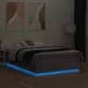 Lovos rėmas su LED, pilkas ąžuolo, 120x190cm, apdirbta mediena