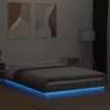 Lovos rėmas su LED, pilkas ąžuolo, 120x190cm, apdirbta mediena