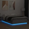 Lovos rėmas su LED, pilkas ąžuolo, 120x200cm, apdirbta mediena