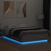 Lovos rėmas su LED, pilkas ąžuolo, 140x200cm, apdirbta mediena