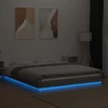 Lovos rėmas su LED, pilkas ąžuolo, 160x200cm, apdirbta mediena