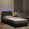 Lovos rėmas su LED, šviesiai pilkas, 90x200cm, aksomas