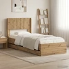 Lova Lovos rėmas su saugojimu ir nugara Artisan Oak 90 x 200 cm