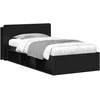 Lova Lovos rėmas su saugojimu Juoda 100 x 200 cm Apdirbta mediena
