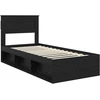 Lova Lovos rėmas su saugykla Juoda 75 x 190 cm Kietos pušies mediena
