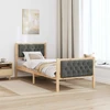 Lova Lovos rėmas Tamsiai pilka 80 x 200 cm Kietos pušies mediena