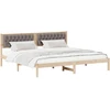 Lovos rėmas Taupe 200 x 200 cm Kietos pušies mediena
