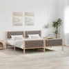 Lovos rėmas Taupe 200 x 200 cm Kietos pušies mediena