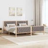 Lovos rėmas Taupe 200 x 200 cm Kietos pušies mediena