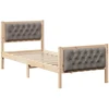 Lova Lovos rėmas Taupe 75 x 190 cm Kietos pušies mediena