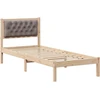 Lova Lovos rėmas Taupe 75 x 190 cm Kietos pušies mediena